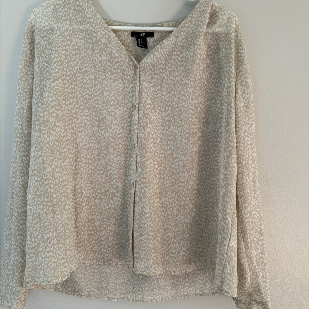 H&M Cream Patterned Blouse
